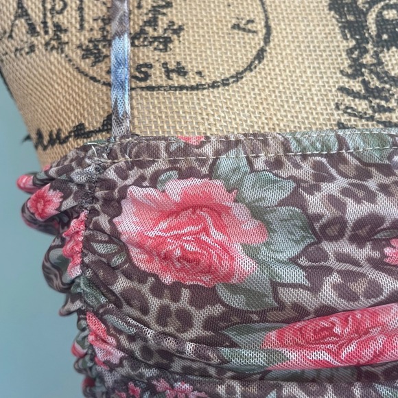 Nasty Gal Womens Floral Boho Chic Ruched Summer Casual Cami Tank Top Pink Size 8 - Picture 4 of 6